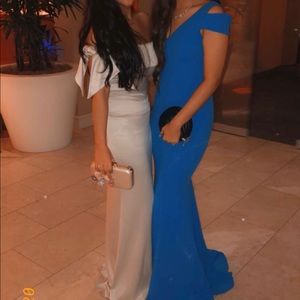 blue one shoulder gown size 2